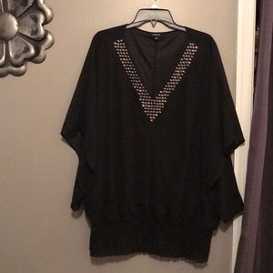 Torrid flattering embellished neck blouse
